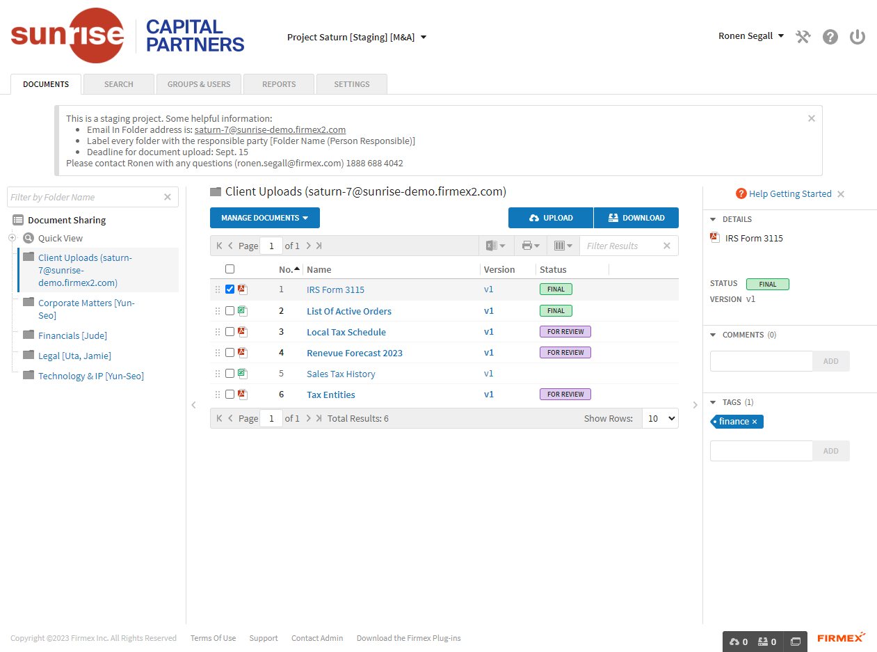 Documents Overview  Screenshot